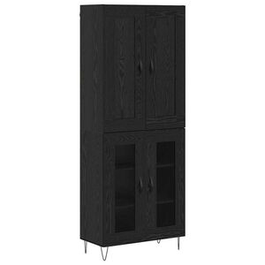 vidaXL H&oslash;yskap Svart Eik 69,5 x 34 x 180 cm Konstruert tre