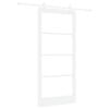 vidaXL Skyved&oslash;r 93 x 202 cm Massivt furutre og glass Hvit