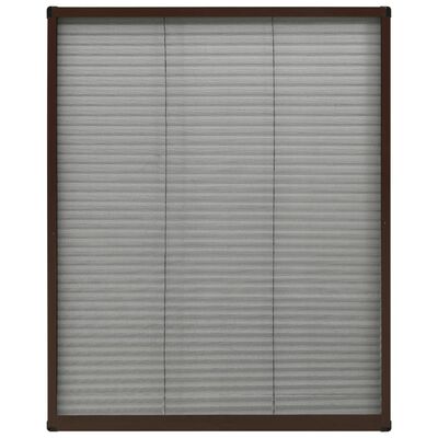 vidaXL Plissert insektskjerm for vindu aluminium brun 80x100 cm