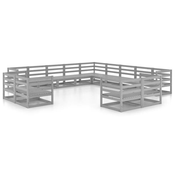 vidaXL Hagesofagruppe 13 deler gr&aring; heltre furu