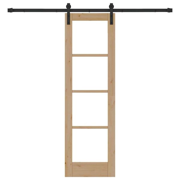 vidaXL Skyvedør ORKDAL Naturlig og svart 61 x 198,5 cm