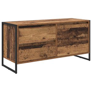 vidaXL TV-skap med skuff Gamle tre 100 x 36 x 49.5 cm Konstruert tre