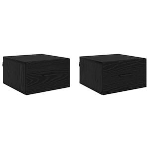 vidaXL Nattbordskap 2 stk. Svart eik 35 x 35 x 20 cm Konstruert tre