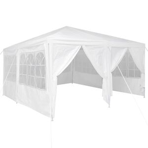 vidaXL Partytelt Hvit 400 x 400 x 266 cm Polyethylen