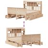 vidaXL Seng med bokhylle uten madrass 160x200 cm heltre furu