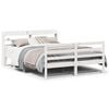 vidaXL Sengeramme med hodegavl hvit 135x190 cm heltre furu