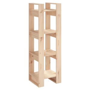 vidaXL Bokhylle/romdeler 41x35x125 cm heltre furu