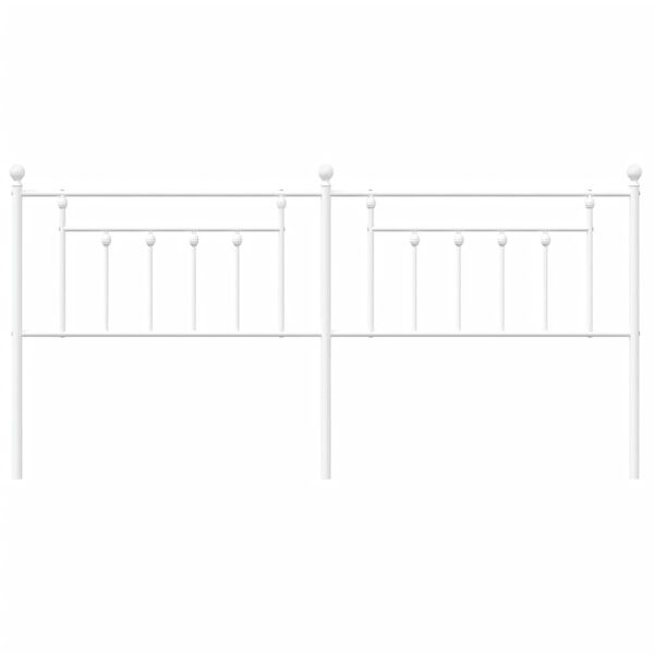vidaXL Sengegavl i metall hvit 200 cm