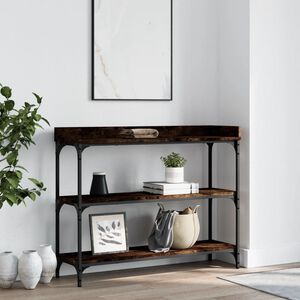 vidaXL Konsollbord med hyller r&oslash;kt eik 100x30x80 cm