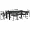 vidaXL Hage Spisegruppe 9 stk. Svart polyrotting