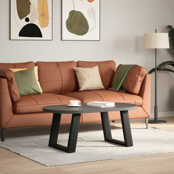 vidaXL Salongbordben U-formet 2 stk svart 50x(42-43) cm stål