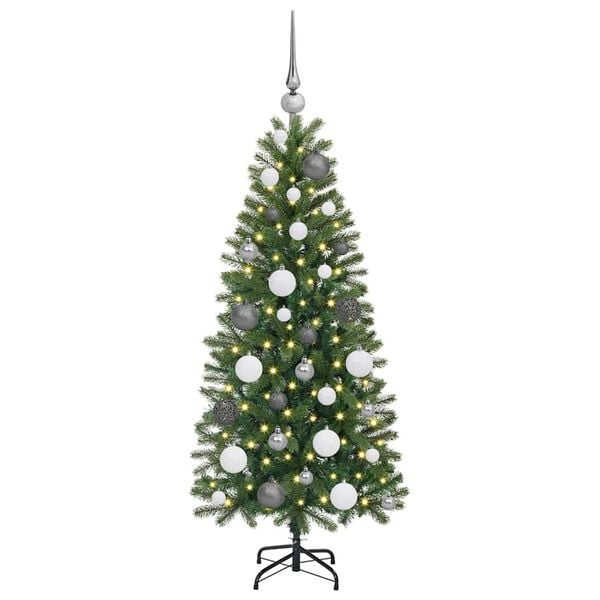vidaXL Kunstig juletre med 150 LED med stativ gr&oslash;nn 120 cm PE og PVC