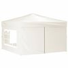 vidaXL Sammenleggbart festtelt med sidevegger kremhvit 3x3 m