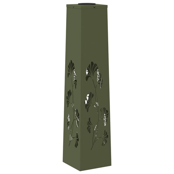 vidaXL Solenergi LED stibelys 2 pcs Olivengr&oslash;nn Kaldvalset st&aring;l