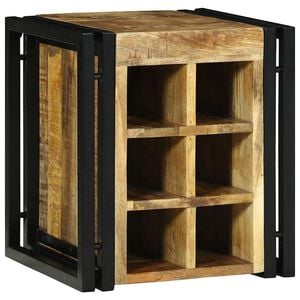 vidaXL Vinhylle Brun og svart 35 x 35 x 39 cm Massiv mango tre