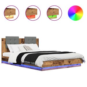 vidaXL Sengestamme med hodegatt Gamle tre 120 x 200 cm Konstruert tre