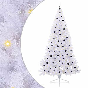 vidaXL Kunstig juletre Hvit 240 cm PVC og st&aring;l