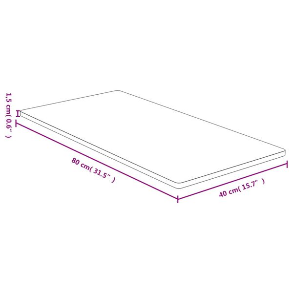 vidaXL Bordplate 40x80x1,5 cm bambus
