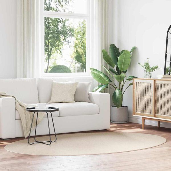 vidaXL Omr&aring;detepper Oval HUARTE Beige 160 x 230 cm 100% Polyester