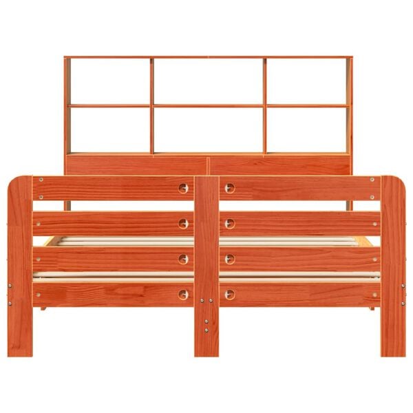 vidaXL Sengeramme uten madrass voksbrun 120x200 cm heltre furu