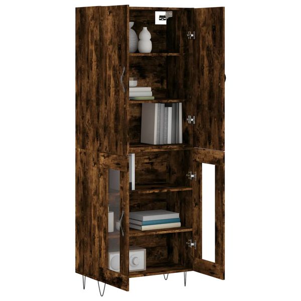 vidaXL Highboard r&oslash;kt eik 69,5x34x180 cm konstruert tre