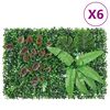 vidaXL Gjerde med kunstige planter 6 stk gr&oslash;nn 40x60 cm