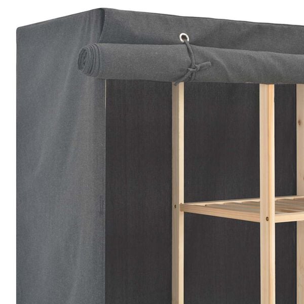 vidaXL Garderobeskap gr&aring; 173x40x170 cm stoff