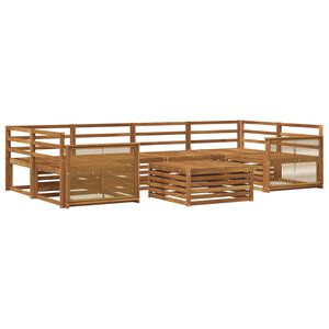 vidaXL Utend&oslash;rs sofa-sett 7 pcs Naturlig Solid akasietre