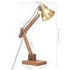 vidaXL Industriell bordlampe messing rund 58x18x90 cm E27