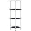 vidaXL Hylle 4 etasjer svart 30x30x100 cm herdet glass