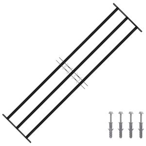 vidaXL Vindu Gitter Svart 174 x 45 cm Pulverlakkert st&aring;l