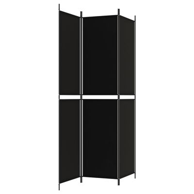 vidaXL Romdeler 3 paneler svart 150x220 cm stoff