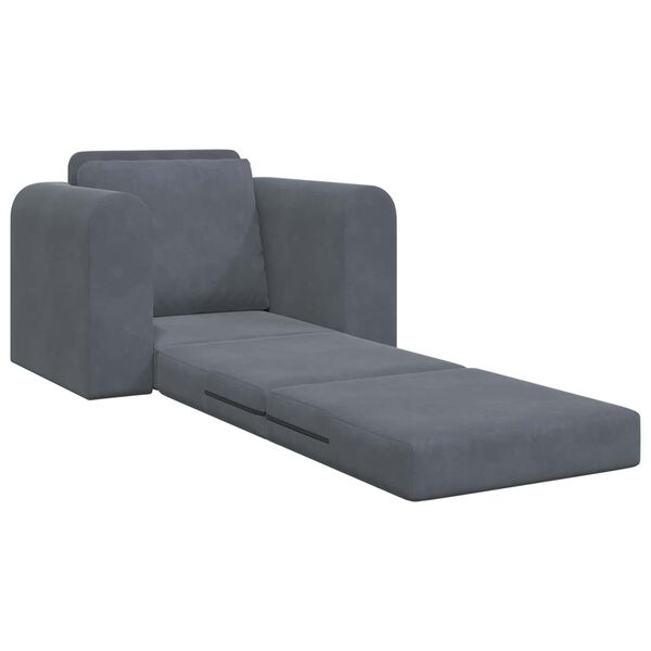 vidaXL Sammenleggbar Sofa seng M&oslash;rkegr&aring; 98 x 71 x 83 cm Fl&oslash;yel