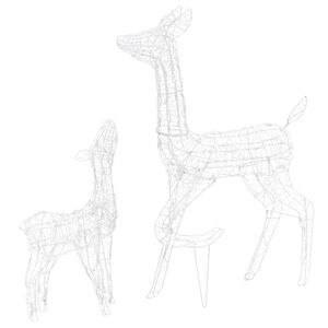 vidaXL Julereinsdyrfamilie akryl 160 LED 160 cm kaldhvitt