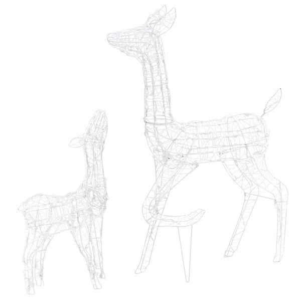 vidaXL Julereinsdyrfamilie akryl 160 LED 160 cm kaldhvitt