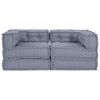 vidaXL Modulsofa 2 pcs Grå 140 x 70 x 56 cm stoff