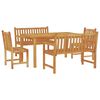 vidaXL Hagespisegruppe 5 deler heltre teak