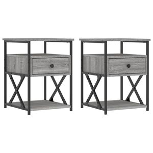 vidaXL Nattbord 2 stk gr&aring; sonoma 40x42x55 cm konstruert tre