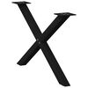vidaXL Salongbordben X-formet 2 stk svart 70 x (42-43) cm st&aring;l