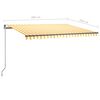 vidaXL Frittst&aring;ende automatisk markise 400x350 cm gul/hvit