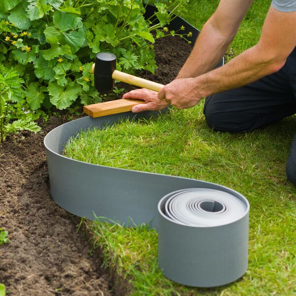 Nature Hagekant 0,15x10 m grå