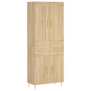 vidaXL Highboard sonoma eik 69,5x34x180 cm konstruert tre