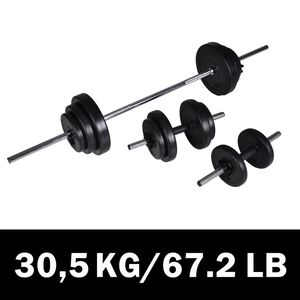 vidaXL Vektstang- og manualsett 30,5kg