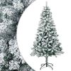 vidaXL Kunstig juletre 120 cm PVC og st&aring;l Gr&oslash;nn og hvit