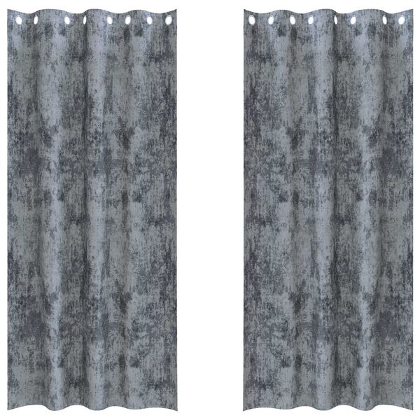 vidaXL Fl&oslash;yel Gardiner med gardiner 2 pcs S&oslash;lvgr&aring; 260 x 140 cm Fl&oslash;yel