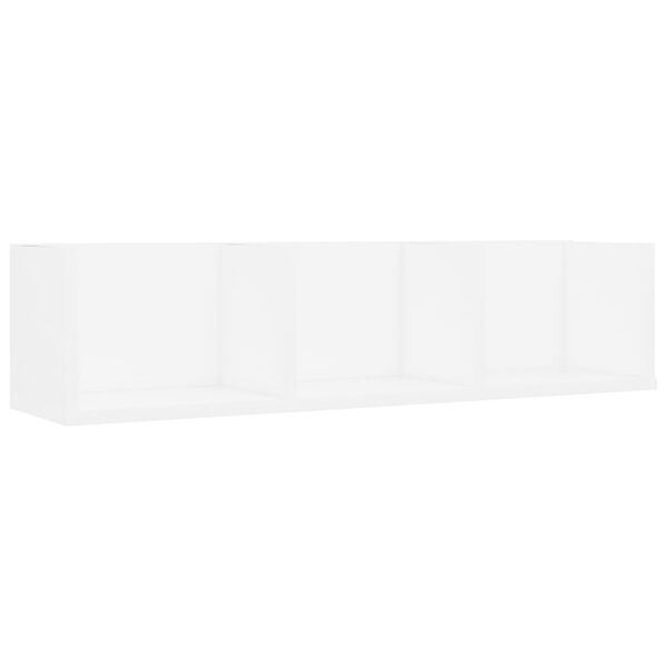 vidaXL Veggmontert CD-hylle hvit 75x18x18 cm konstruert tre