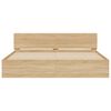 vidaXL Sengeramme med hodegavl og LED sonoma eik 180x200 cm