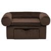 vidaXL Hundesofa med skuff brun 75x50x38 cm plysj