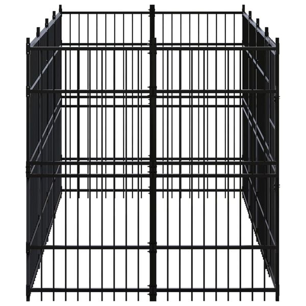 vidaXL Utend&oslash;rs hundeg&aring;rd st&aring;l 7,37 m&sup2;