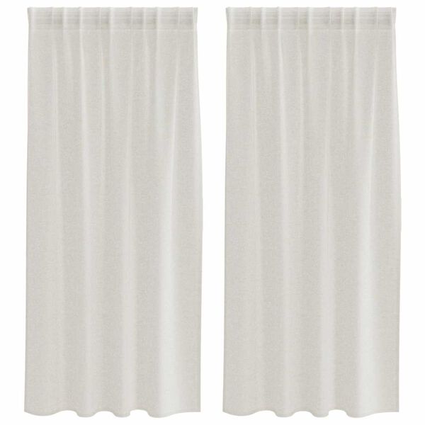 vidaXL Voile Gardin med gardiner 2 pcs Krem 175 x 140 cm Polyester